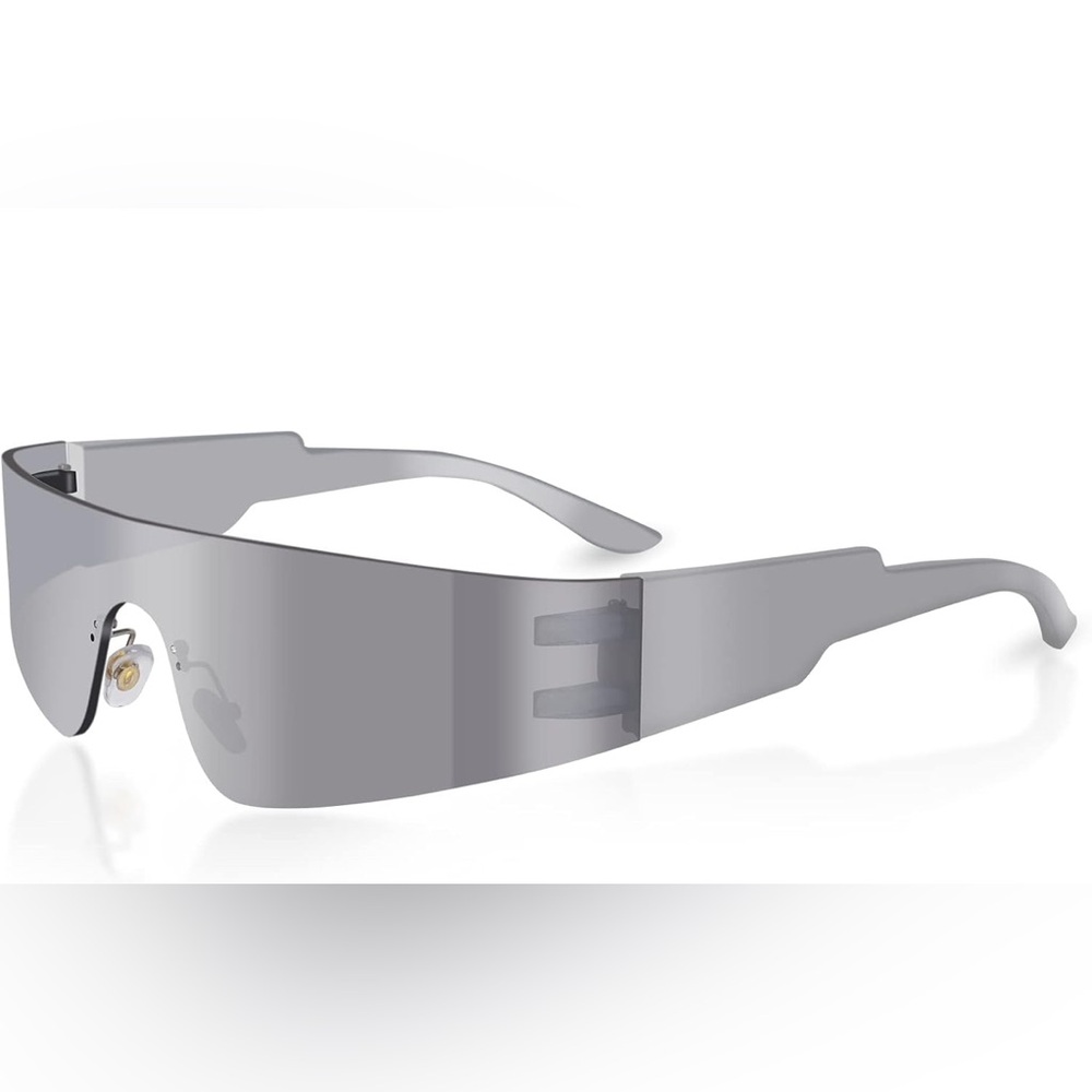 Stylish Retro Rimless Futuristic Mirror Sunglasses